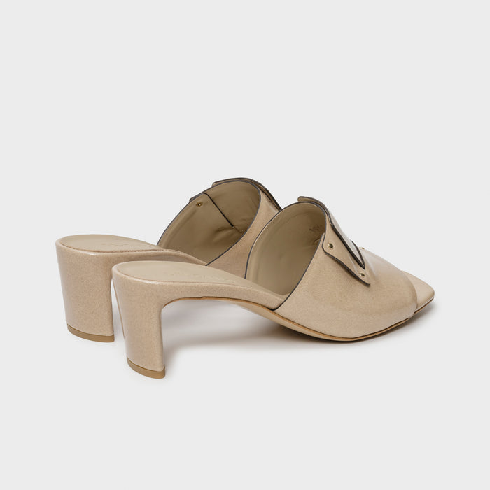 Del Carlo MOOR 11915 - Mid-heeled Mules With Metallic Details - Del Carlo