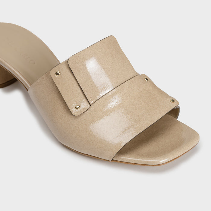 Del Carlo MOOR 11915 - Mid-heeled Mules With Metallic Details - Del Carlo