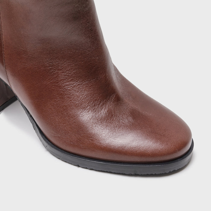Del Carlo NANTES 11824 - Boots In Brown Leather With Block Heel - DEL CARLO