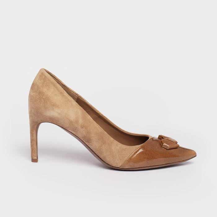 del carlo NEX 11419 - Suede pumps with geometric detail - Del Carlo