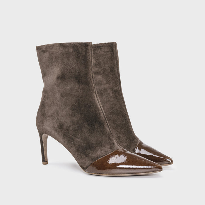 Del Carlo NEX 11447 - Suede Stiletto Ankle Boots - Del Carlo