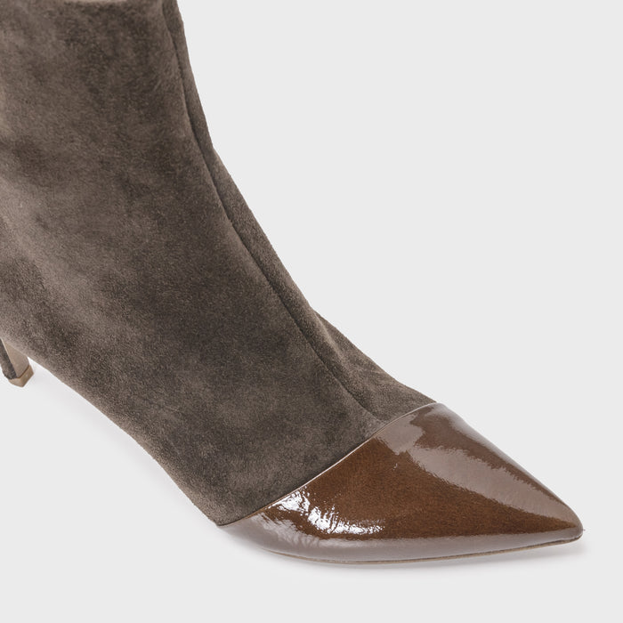 Del Carlo NEX 11447 - Suede Stiletto Ankle Boots - Del Carlo