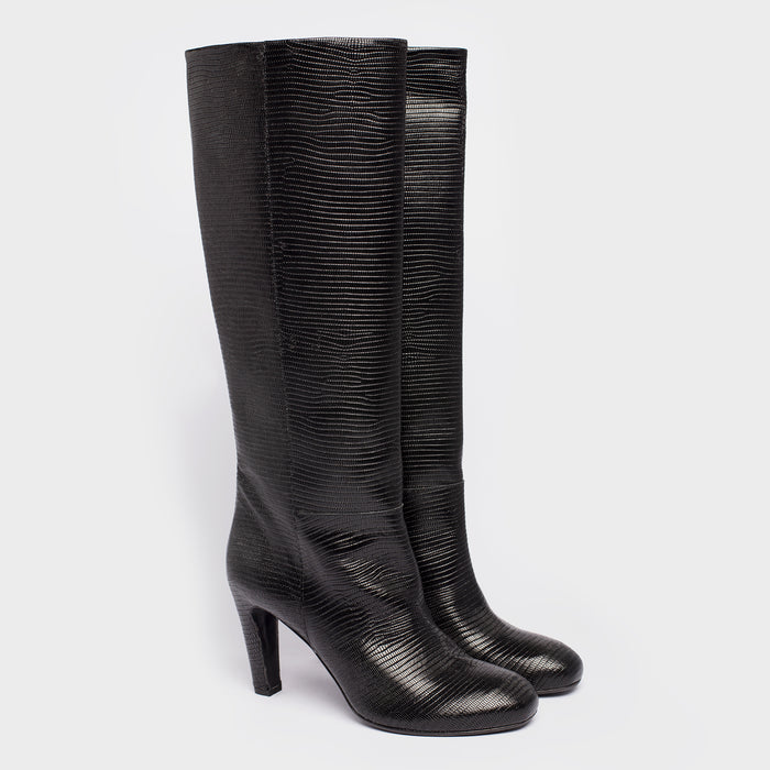 Del Carlo NOBIA 11226 - Knee-high Printed Leather Boots - Del Carlo