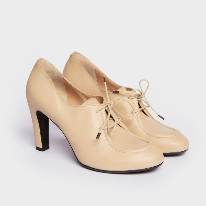 Del Carlo NOBIA 11418 - Sand Leather Lace-up Pumps - Del Carlo