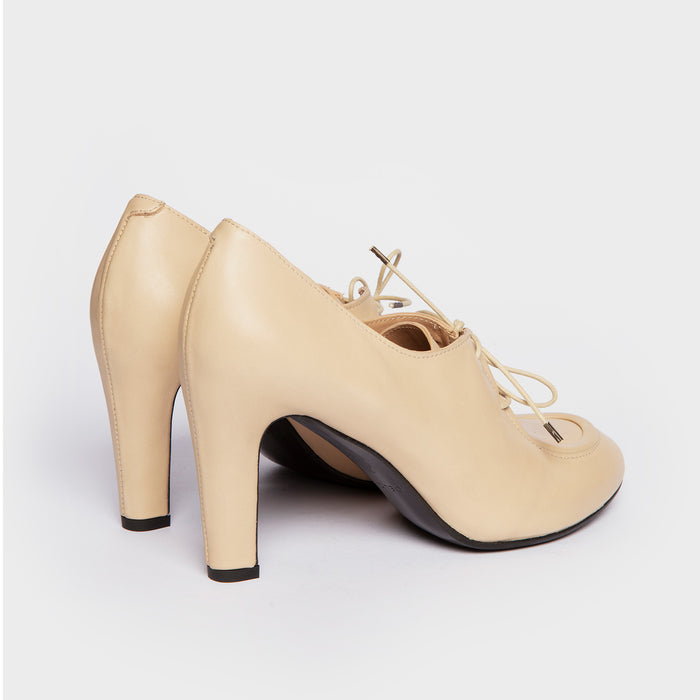 Del Carlo NOBIA 11418 - Sand Leather Lace-up Pumps - Del Carlo