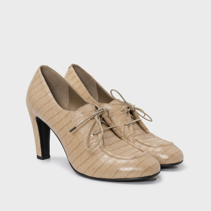 Del Carlo NOBIA 11418 - Sand Leather Lace-up Pumps - Del Carlo