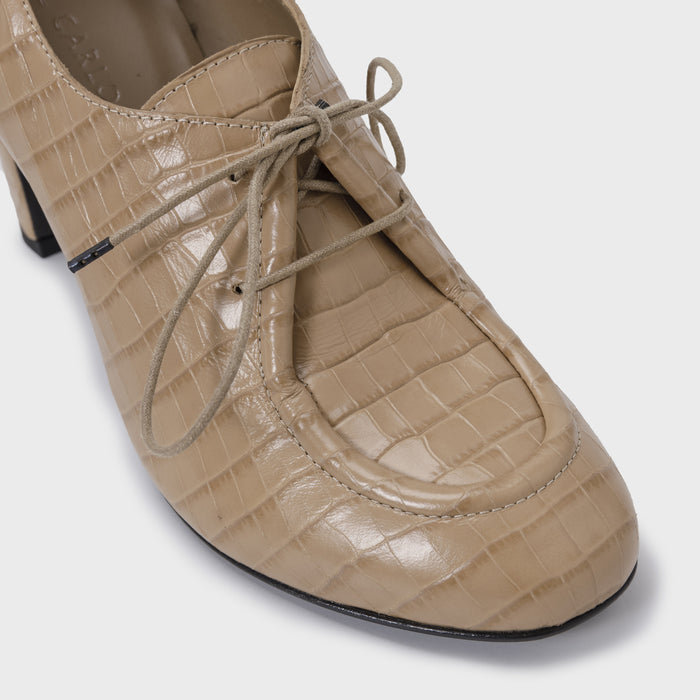 Del Carlo NOBIA 11418 - Sand Leather Lace-up Pumps - Del Carlo