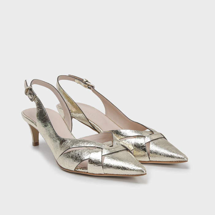 Del Carlo PARIS 11702 - Heeled Slingback In Leather - Del Carlo