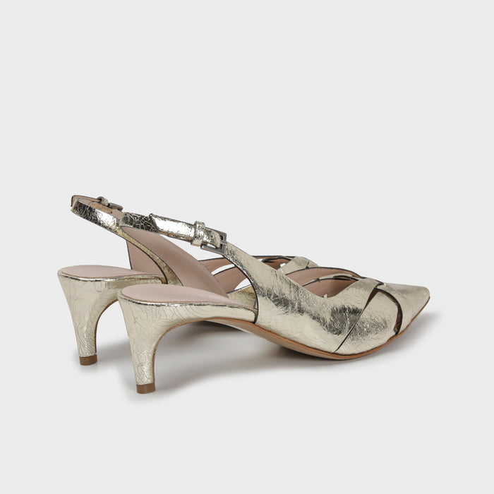Del Carlo PARIS 11702 - Heeled Slingback In Leather - Del Carlo