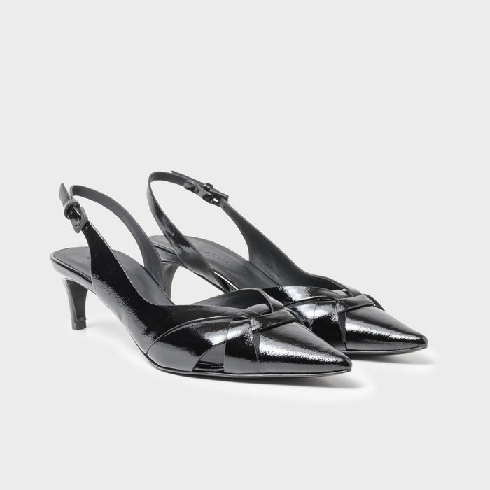 Del Carlo PARIS 11702 - Heeled Slingback In Leather - Del Carlo