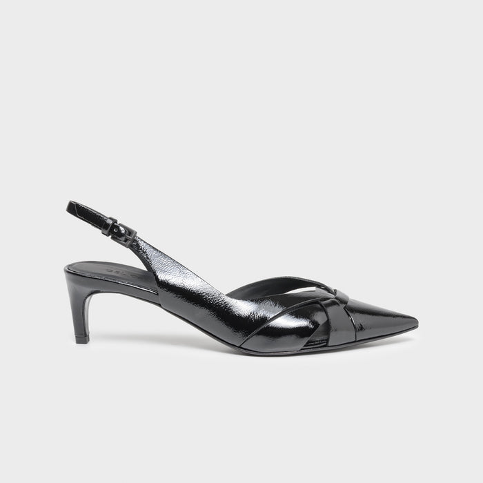 del carlo PARIS 11702 - Heeled slingback in leather - Del Carlo