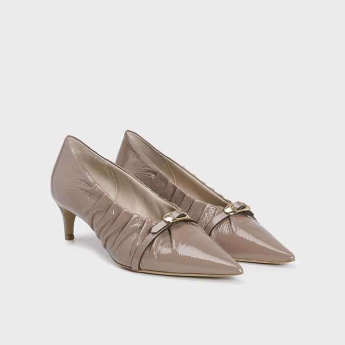 Del Carlo PARIS 11815 - Pumps In Patent With Ruched Upper - DEL CARLO