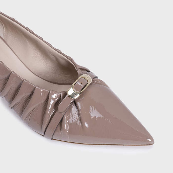 Del Carlo PARIS 11815 - Pumps In Patent With Ruched Upper - DEL CARLO