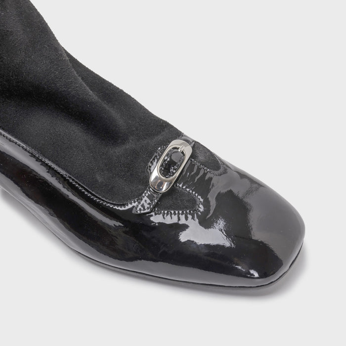 Del Carlo RENEE 11809 - Block-heel Ankle Boots In Suede And Leather - DEL CARLO