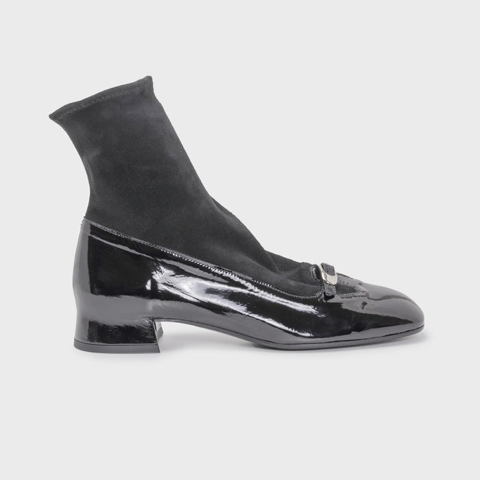 del carlo RENEE 11809 - Block-heel ankle boots in suede and leather - DEL CARLO