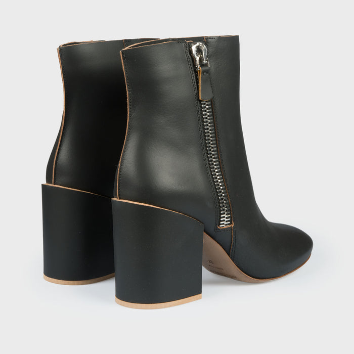 Del Carlo SIOUX 11061 - Block Heel Black Leather Ankle Boots - Del Carlo