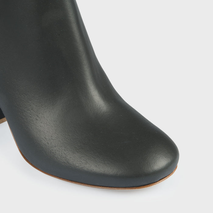 Del Carlo SIOUX 11061 - Block Heel Black Leather Ankle Boots - Del Carlo