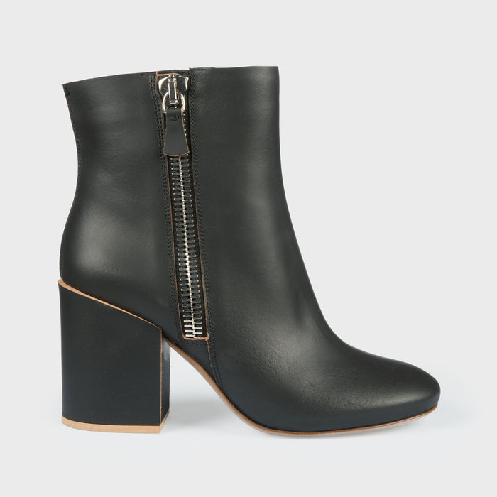 del carlo SIOUX 11061 - Block heel black leather ankle boots - Del Carlo