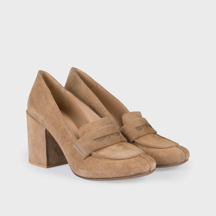Del Carlo SIOUX11031 - Beige Suede Mid-heel Pumps - Del Carlo