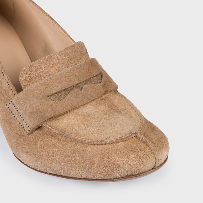 Del Carlo SIOUX11031 - Beige Suede Mid-heel Pumps - Del Carlo