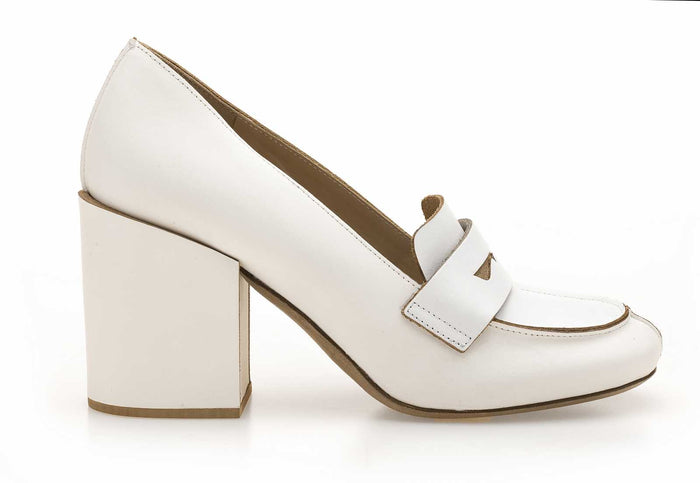 del carlo SIOUX11031 - White leather mid-heel pumps - Del Carlo