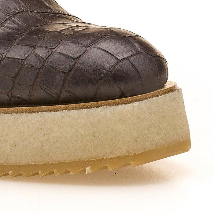 Del Carlo SKIN 11010 - Dark Brown Leather Flat Shoes - Del Carlo