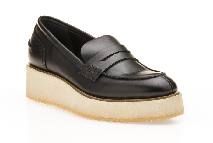Del Carlo SKIN 11012 - Black Leather Flat Shoes - Del Carlo