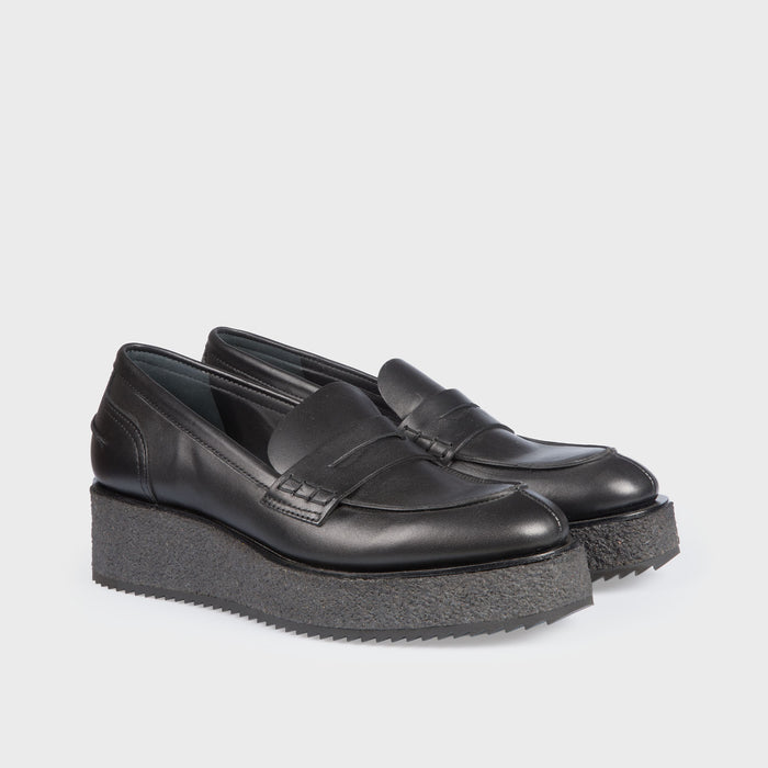Del Carlo SKIN 11012 - Black Leather Flat Shoes - Del Carlo