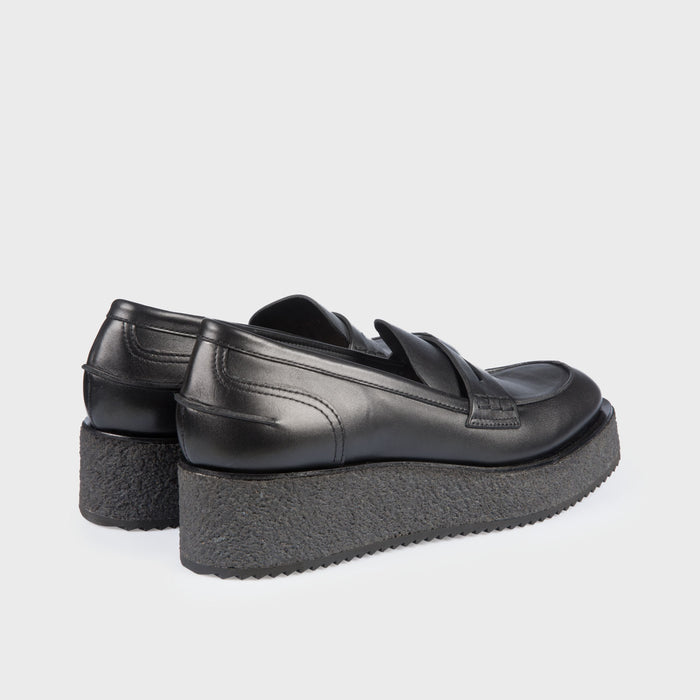 Del Carlo SKIN 11012 - Black Leather Flat Shoes - Del Carlo