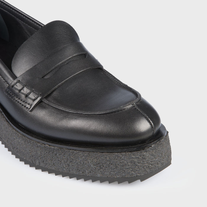 Del Carlo SKIN 11012 - Black Leather Flat Shoes - Del Carlo