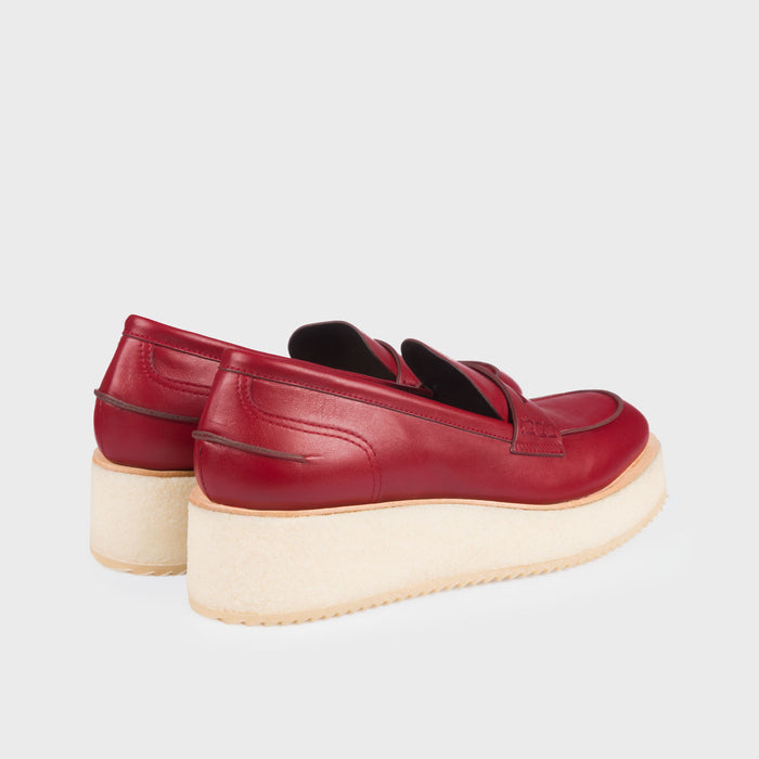 Del Carlo SKIN 11012 - Red Leather Flat Shoes - Del Carlo
