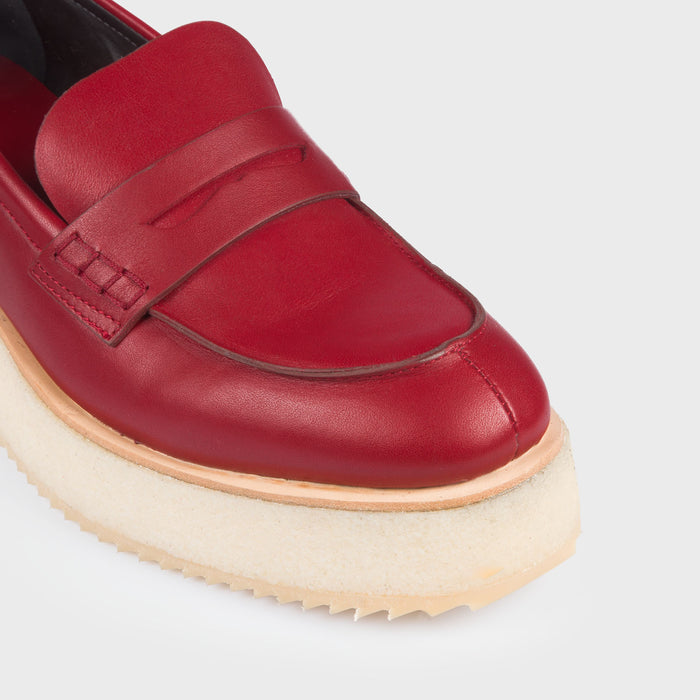 Del Carlo SKIN 11012 - Red Leather Flat Shoes - Del Carlo