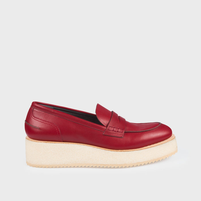 del carlo SKIN 11012 - Red leather flat shoes - Del Carlo