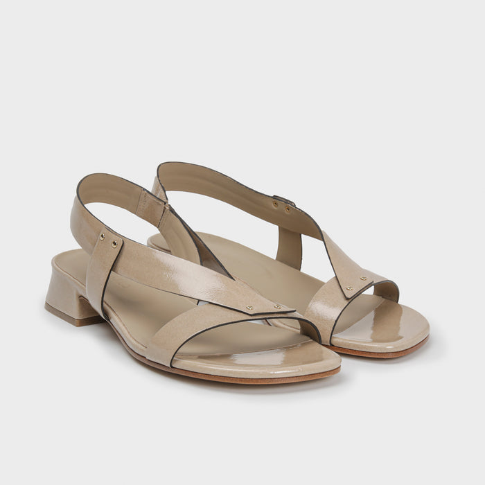 Del Carlo SUNNY 11913 - Block Heel Sandals With Metallic Details - Del Carlo