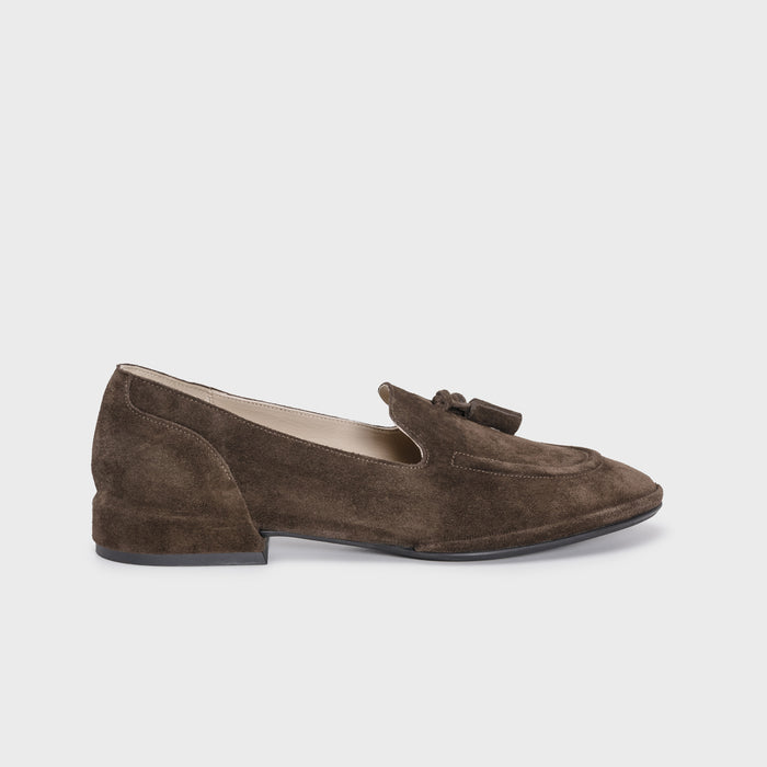 del carlo TROPE' 11806 - Flat loafers in brown suede with tassel - DEL CARLO