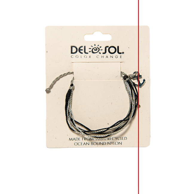 Del Sol Black Gray Anchor Eco Bracelet - Color-Changing Jewelry | Del Sol