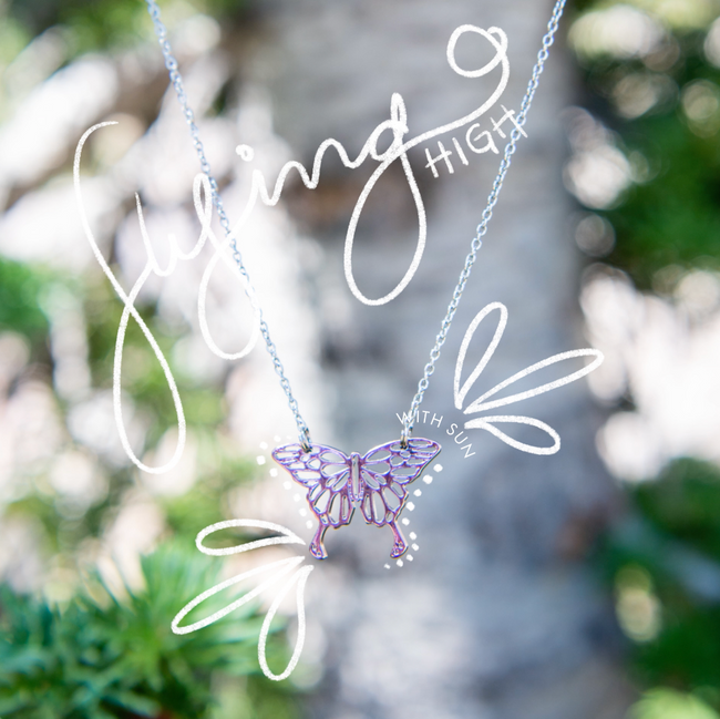 Del Sol Butterfly Bar Necklace - Color-Changing Jewelry | Del Sol