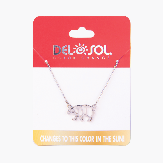 Del Sol Gold Bear Pendant - Color-Changing Necklace | Del Sol