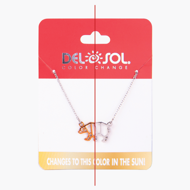 Del Sol Gold Bear Pendant - Color-Changing Necklace | Del Sol