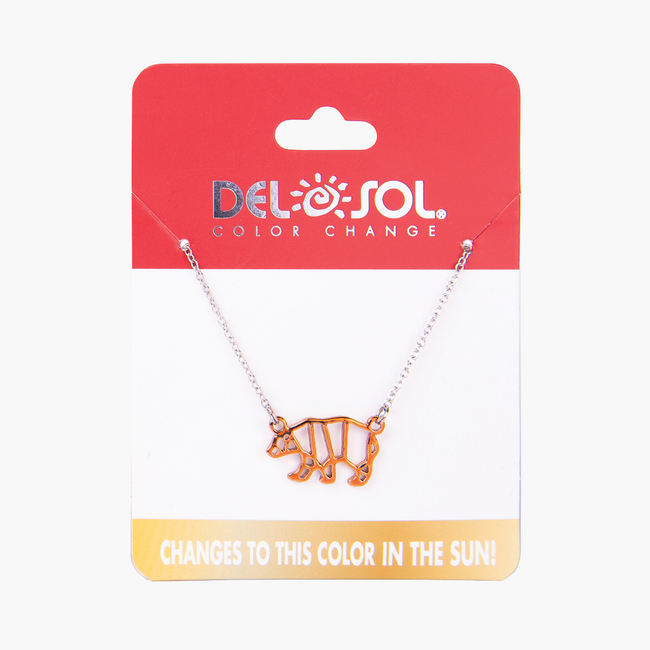 del sol Gold Bear Pendant - Color-Changing Necklace | Del Sol