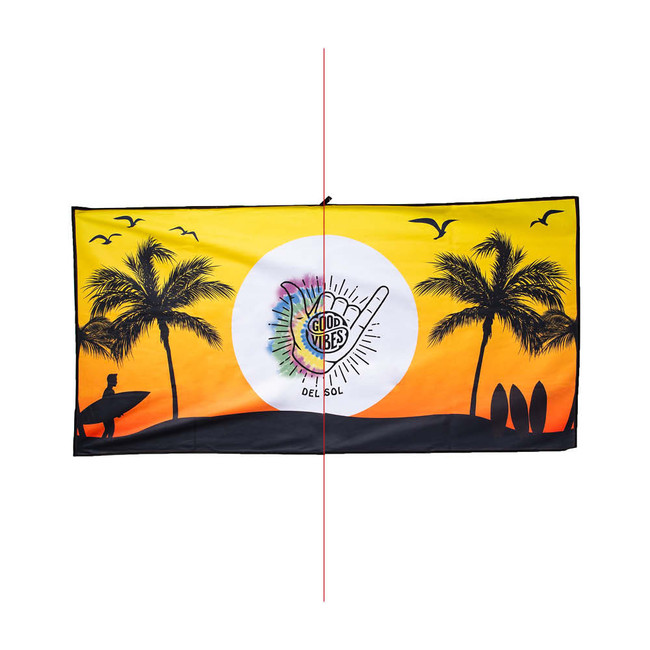 Del Sol Good Vibes Shaka - Color-Changing Beach Towel | Del Sol