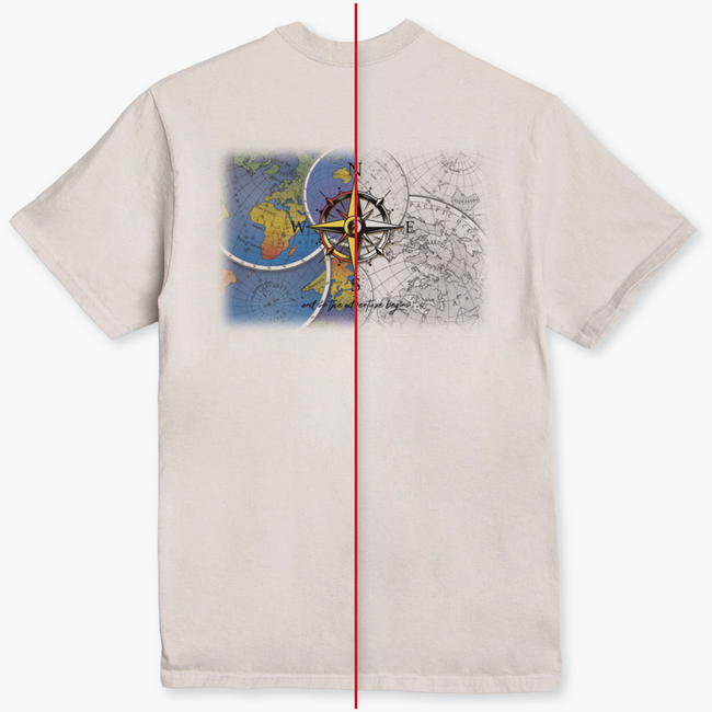 Del Sol Mens Maps & Compasses - Color-Changing Mens T-Shirt | Del Sol