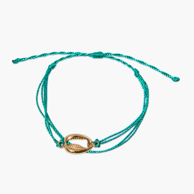 del sol Sea Green Cowrie Shell Eco Bracelet - Color-Changing Jewelry