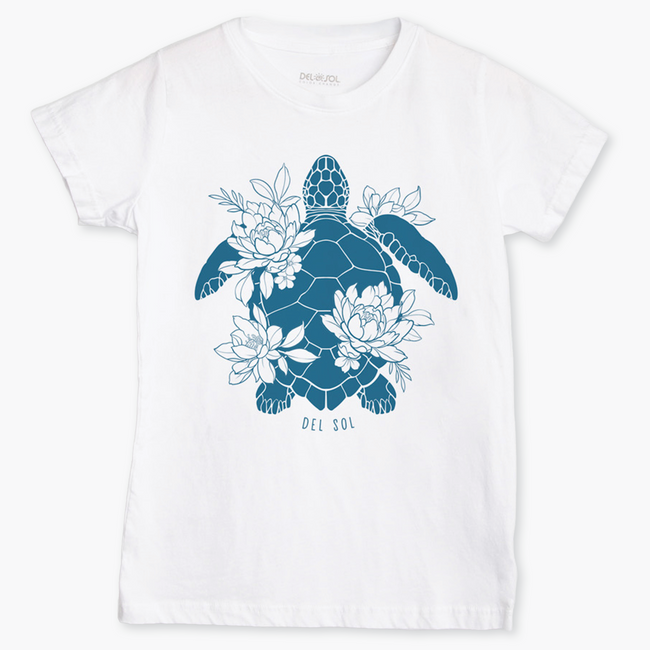 Del Sol Sea Turtle & Lotus - Women's Color-Changing Shirt | Del Sol