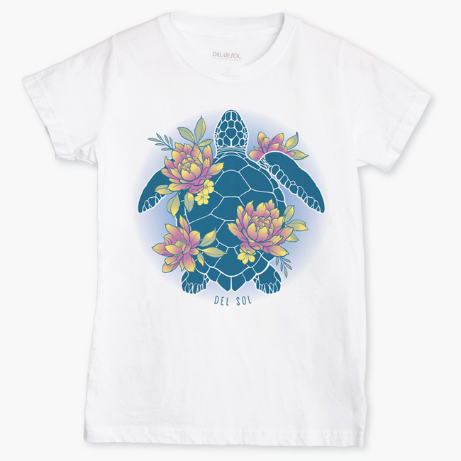 del sol Sea Turtle & Lotus - Women's Color-Changing Shirt | Del Sol
