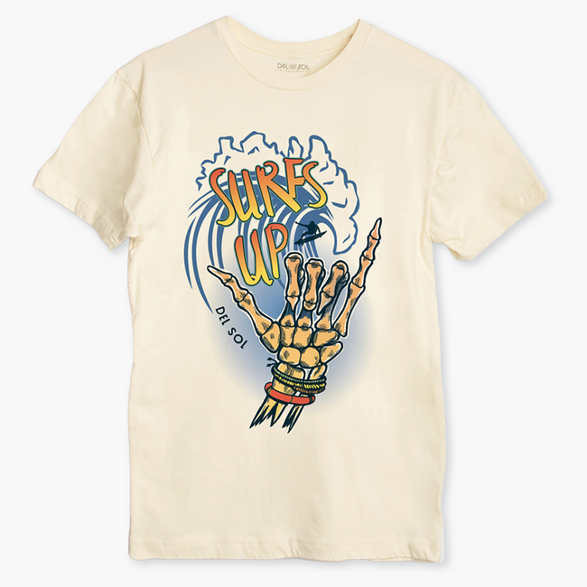 del sol Shaka Bones Surf - Natural - Boy's Color-Changing T-Shirt | Del Sol