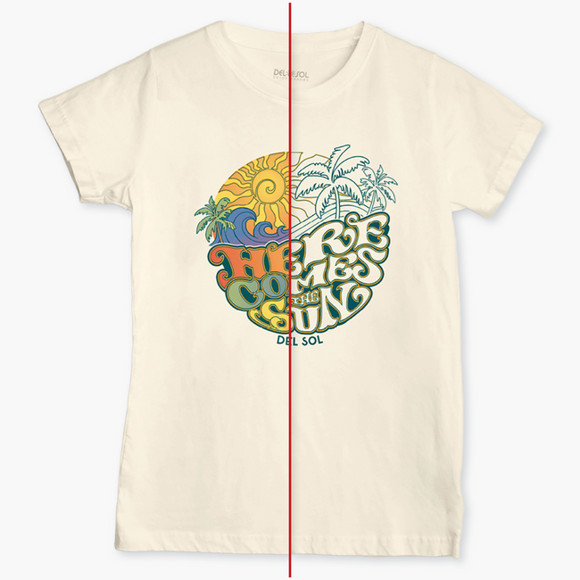 Del Sol Women's Here Come's The Sun Tee - Color Changing Tees | Del Sol