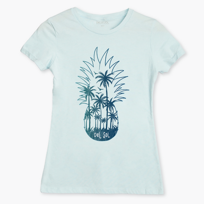 Del Sol Women's Pineapple Scene Tee - Color Changing Tees | Del Sol
