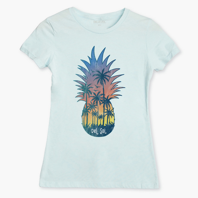 del sol Women's Pineapple Scene Tee - Color Changing Tees | Del Sol