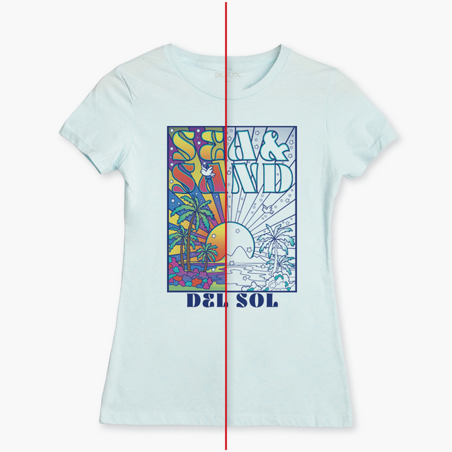 Del Sol Women's Sea And Sand Tee - Color Changing Tees | Del Sol